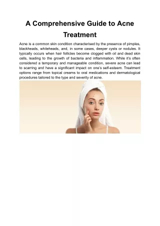 A Comprehensive Guide to Acne Treatment