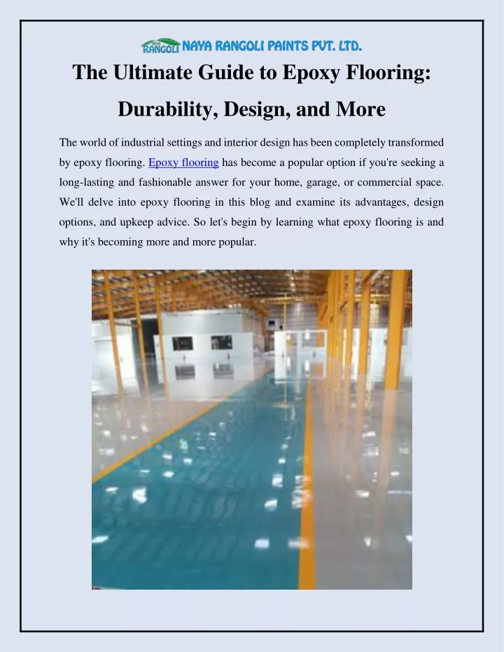 the ultimate guide to epoxy flooring