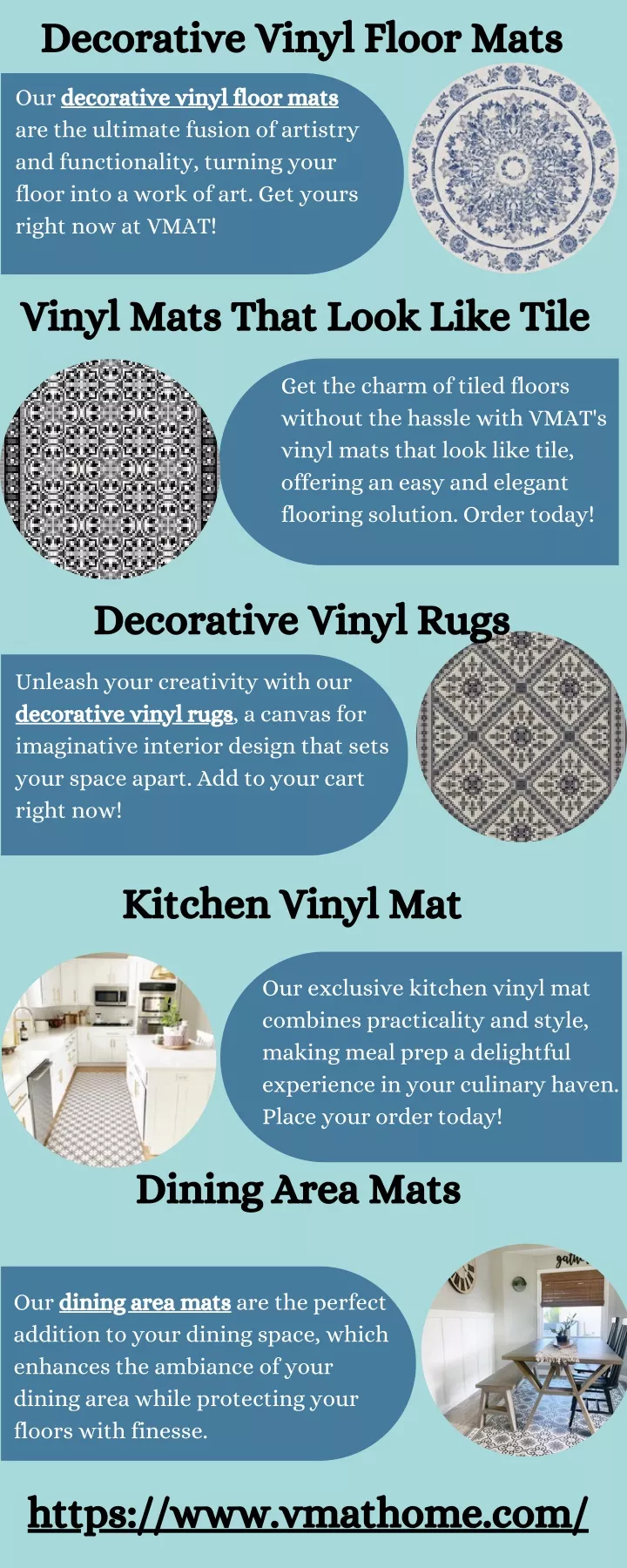 decorative vinyl floor mats