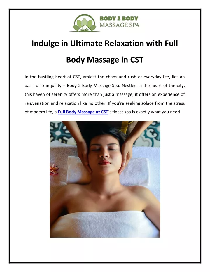indulge in ultimate relaxation with full