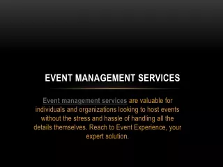 event management services