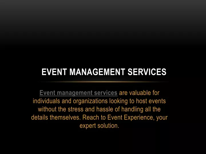 event management services