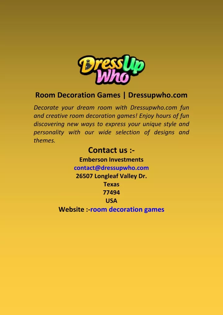 room decoration games dressupwho com