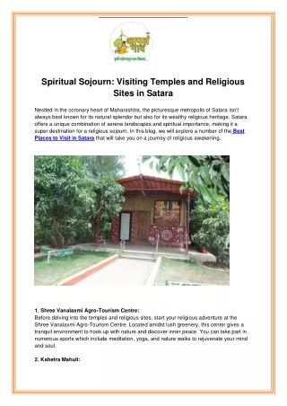 Spiritual Sojourn Visiting Temples and Religious Sites in Satara (1)