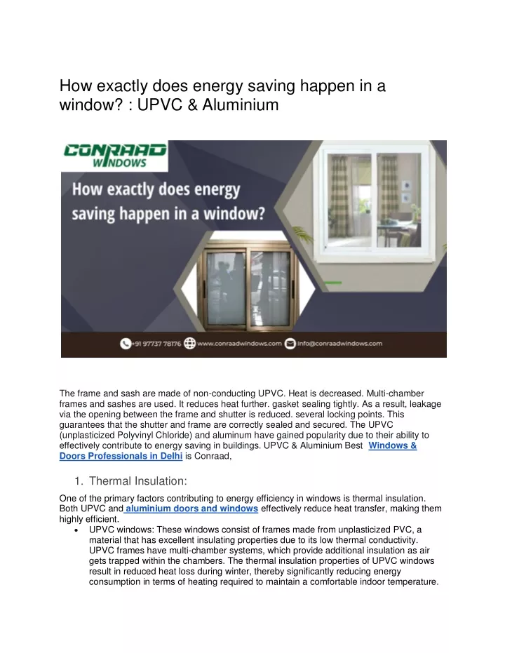 how exactly does energy saving happen in a window
