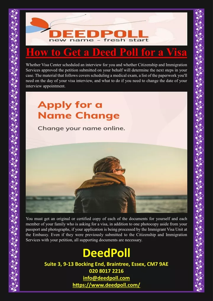 how to get a deed poll for a visa