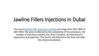 Jawline Fillers Injections in Dubai