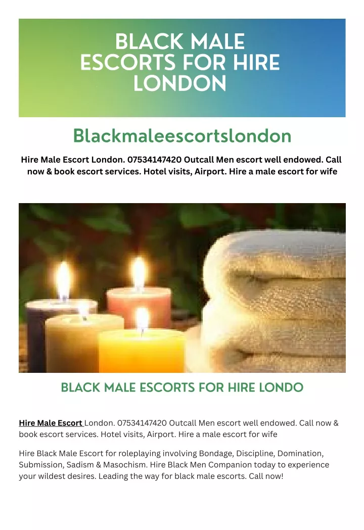 black male escorts for hire london