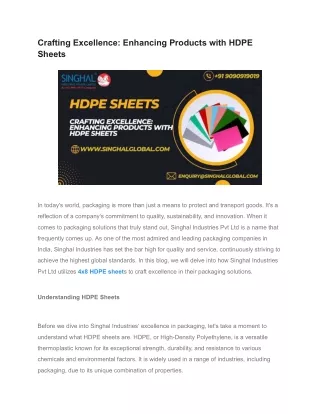 crafting excellence enhancing products with hdpe