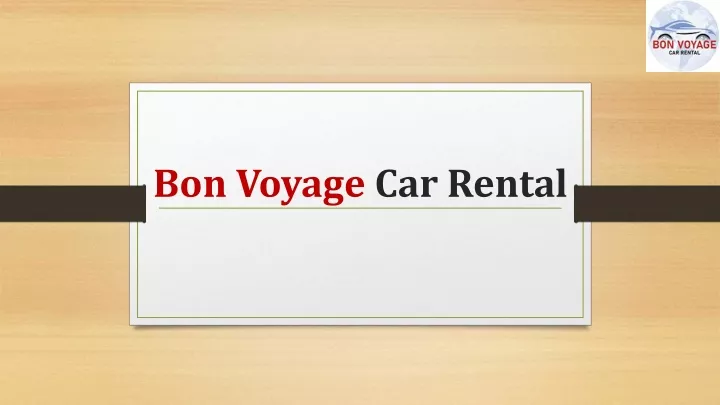 bon voyage car rental