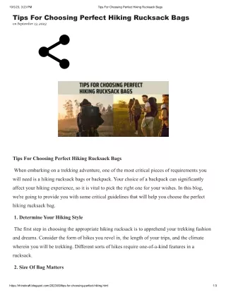 Tips For Choosing Perfect Hiking Rucksack Bags.docx pdf