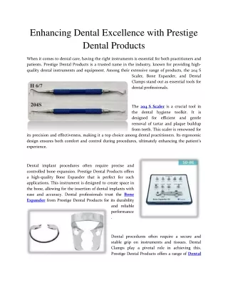 Prestige Dental Products