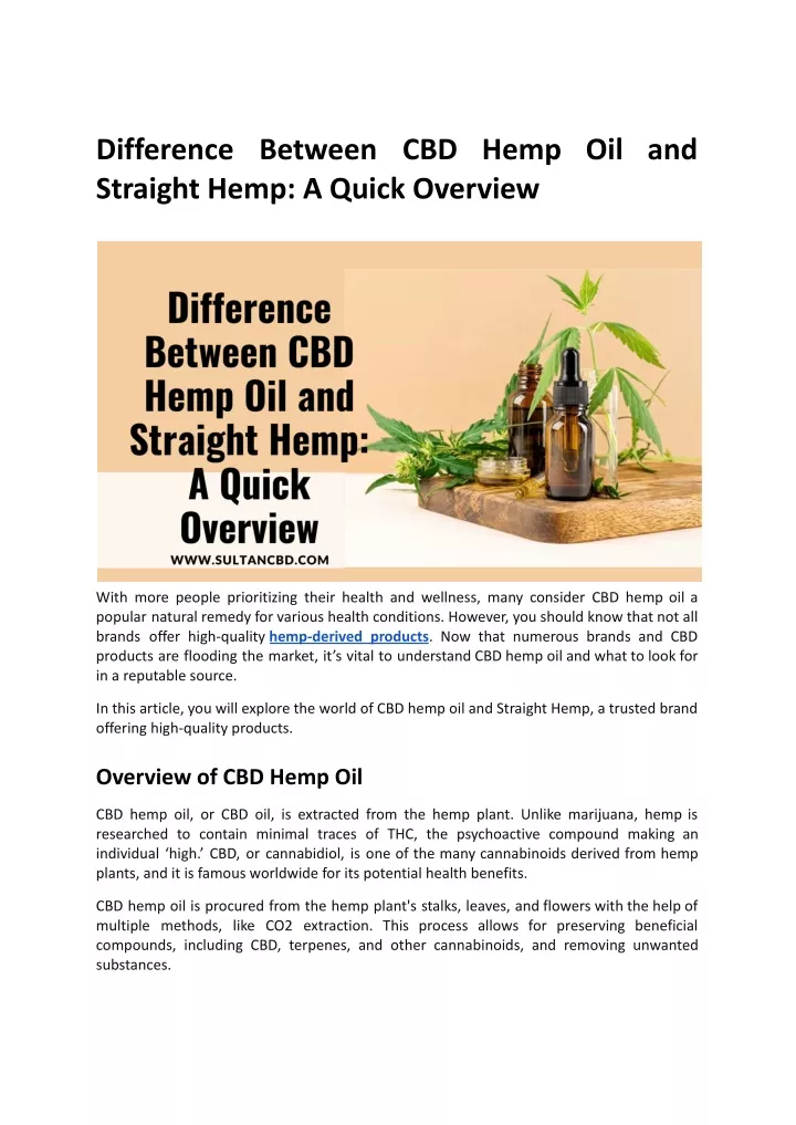 difference between cbd hemp oil and straight hemp