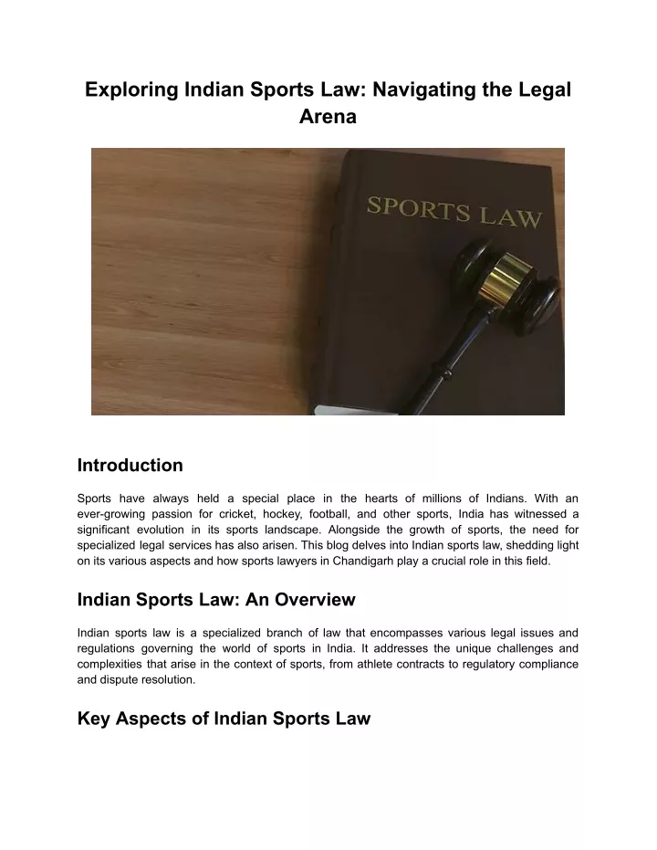 exploring indian sports law navigating the legal