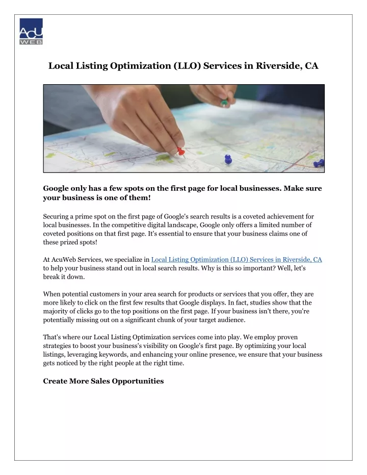 local listing optimization llo services