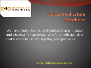 Dubai Real Estate Database