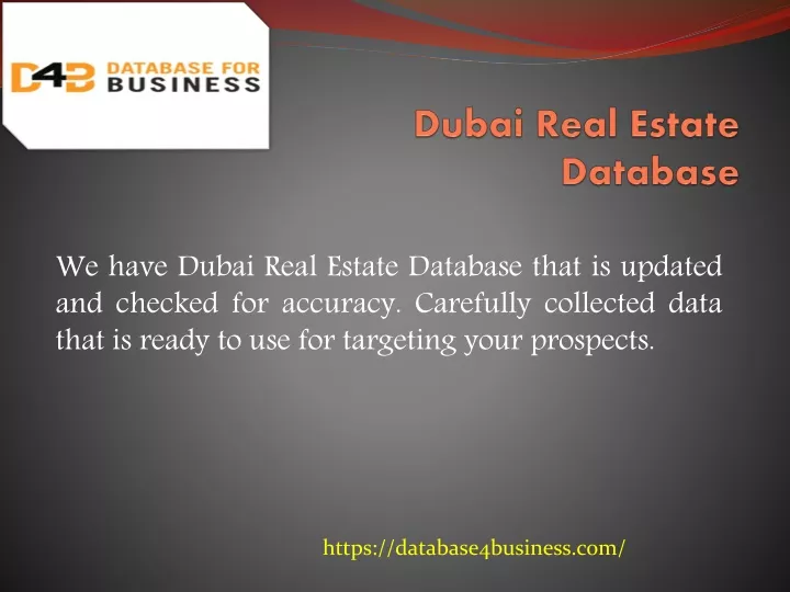 dubai real estate database