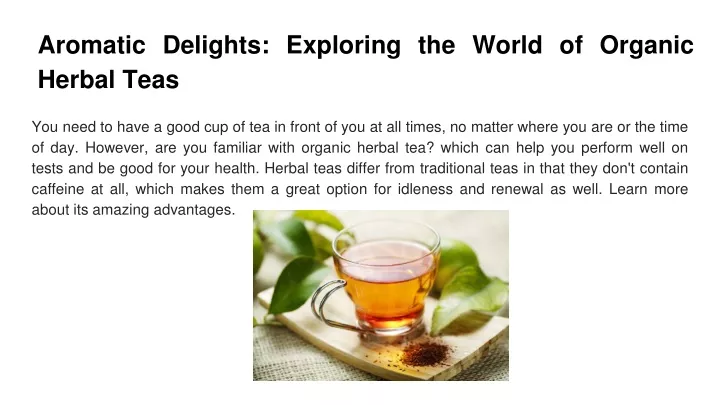 aromatic delights exploring the world of organic herbal teas