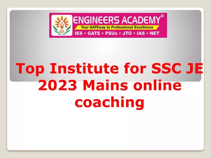 top institute for ssc je 2023 mains online coaching