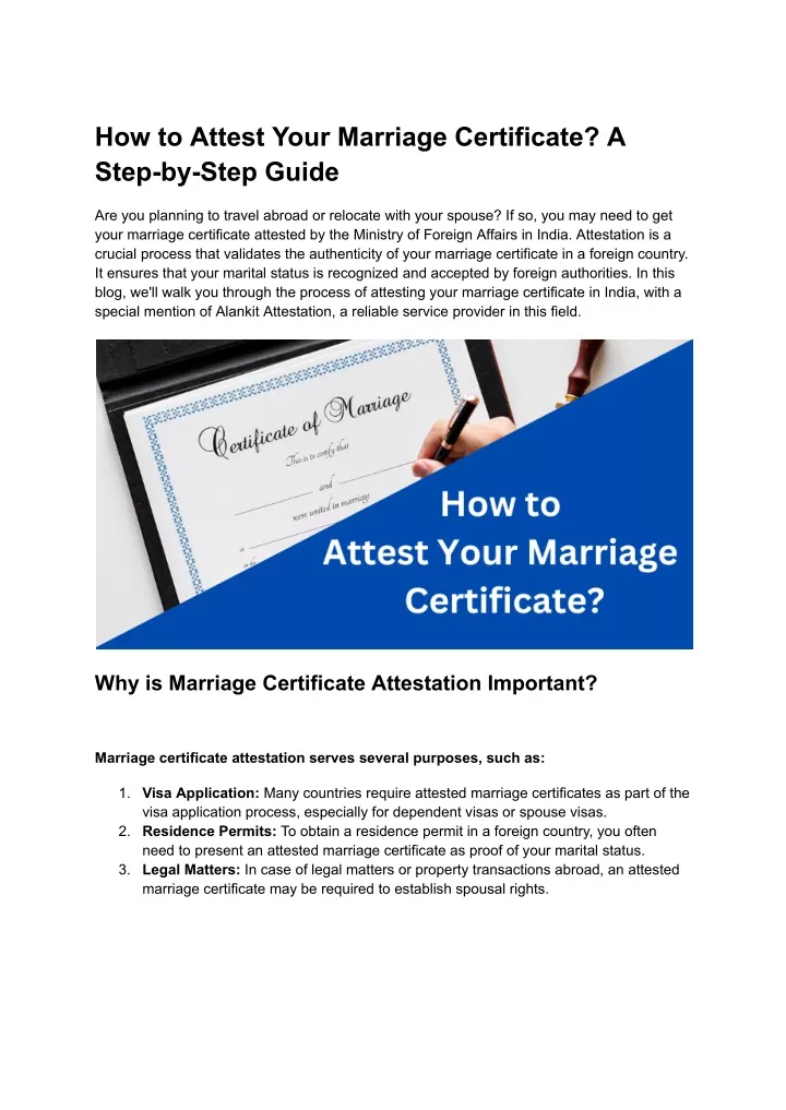 how to attest your marriage certificate a step