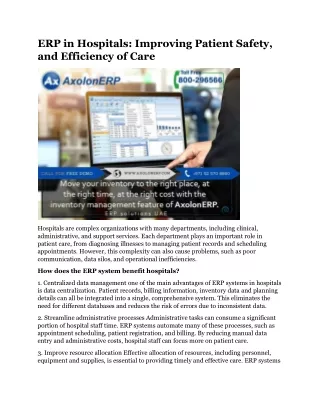 erp in hospitals improving patient safety