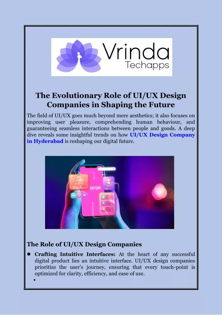 the evolutionary role of ui ux design companies