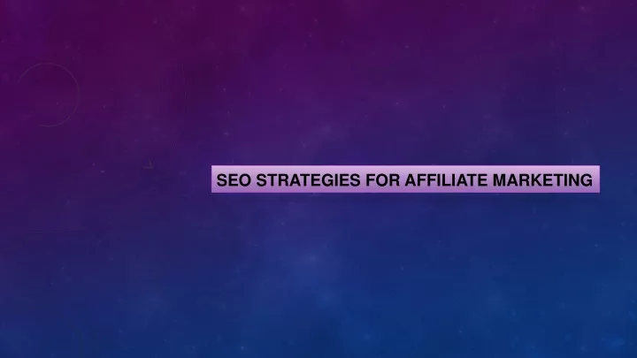 seo strategies for affiliate marketing