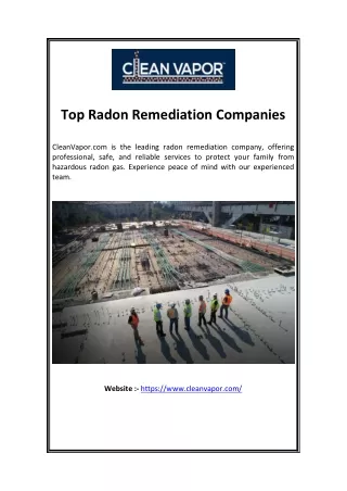 Top Radon Remediation Companies