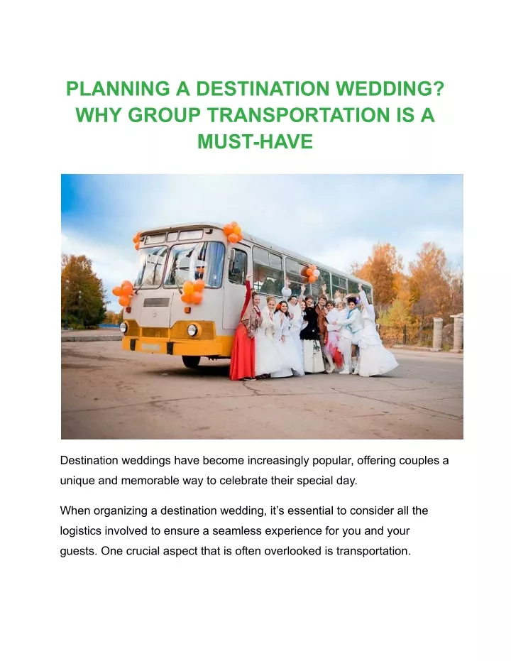 planning a destination wedding why group