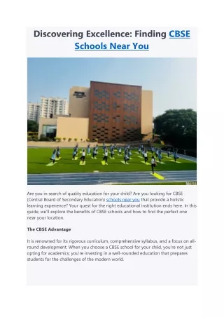 discovering excellence finding cbse schools near