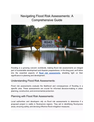 Navigating Flood Risk Assessments: A Comprehensive Guide