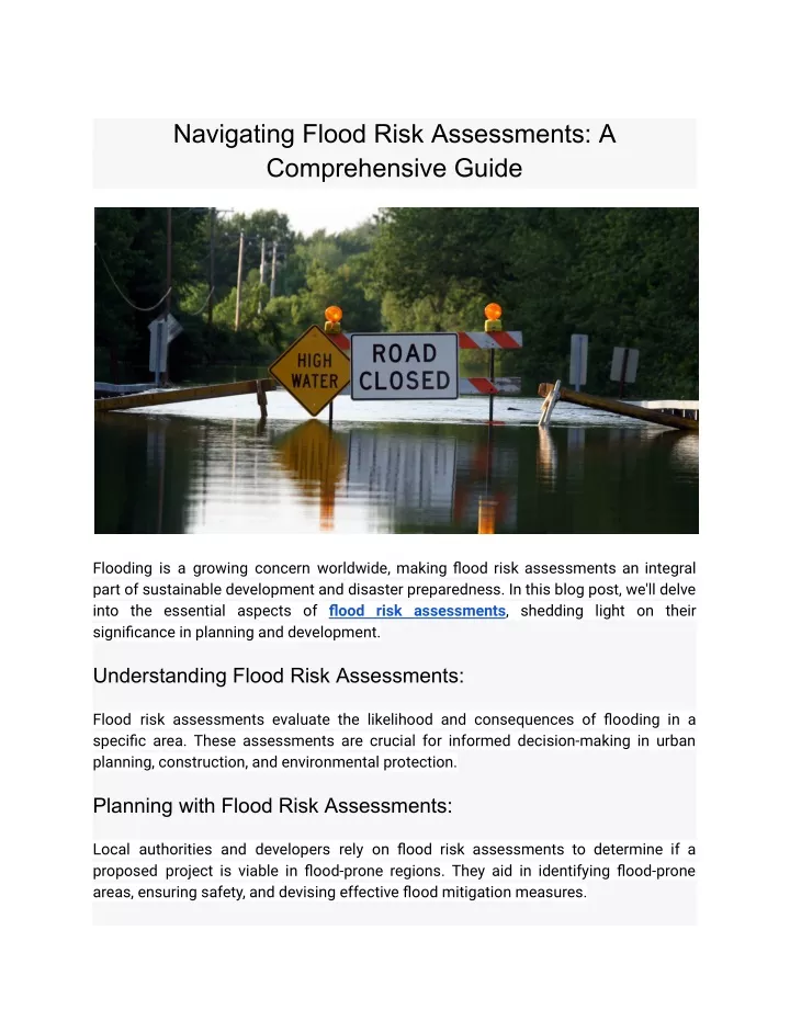 navigating flood risk assessments a comprehensive