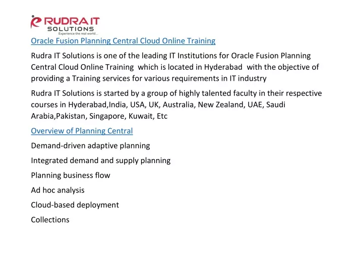 oracle fusion planning central cloud online