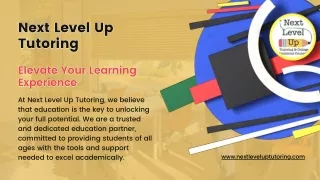 Next Level Up Tutoring Elevate Your Learning Experience