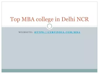 Top MBA college in Delhi NCR ppt