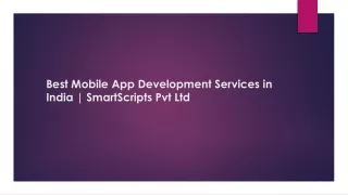 Best Mobile App Development Services in India | SmartScripts Pvt Ltd