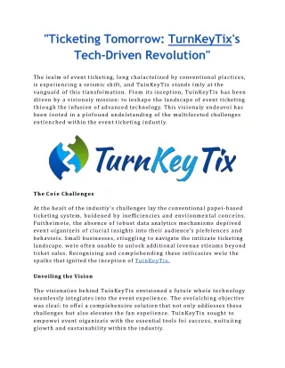 _Ticketing Tomorrow_ TurnKeyTix's Tech-Driven Revolution_