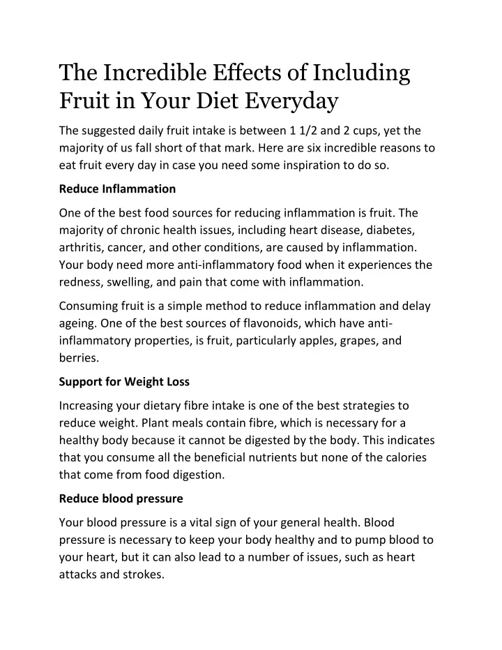 the incredible effects of including fruit in your