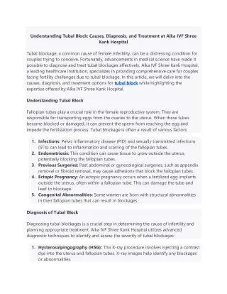 understanding tubal block causes diagnosis
