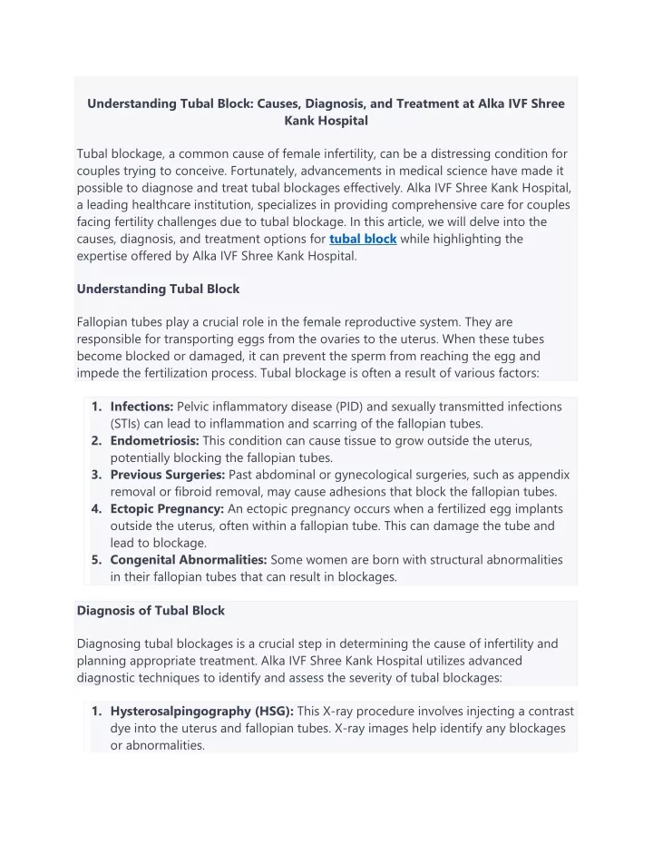 understanding tubal block causes diagnosis