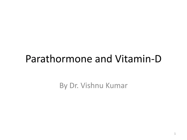 parathormone and vitamin d