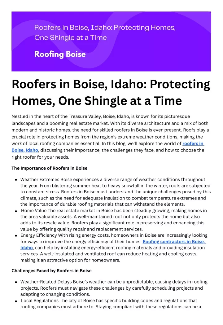 roofers in boise idaho protecting homes
