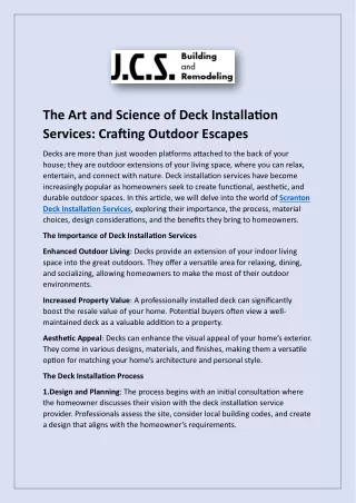 Revitalize Your Outdoor Space with Deck Replacement in Scranton, PA