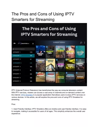 the pros and cons of using iptv smarters