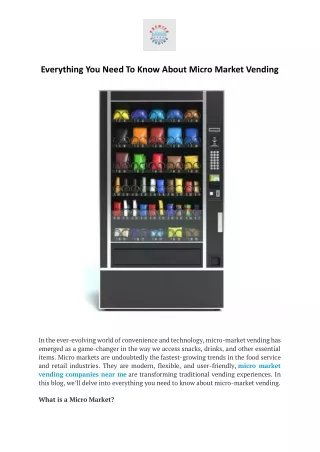 Everything You Need To Know About Micro Market Vending