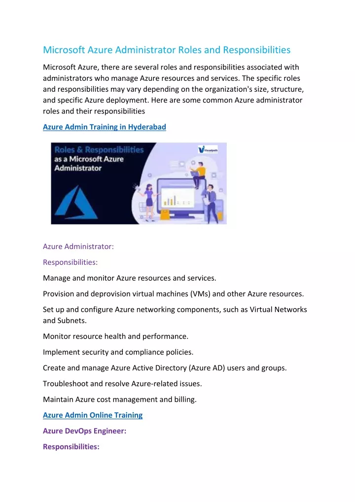microsoft azure administrator roles
