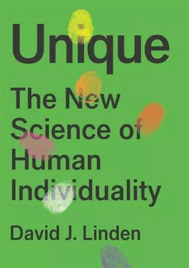 unique the new science of human individuality