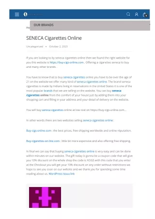 Buy Seneca Cigarettes Online