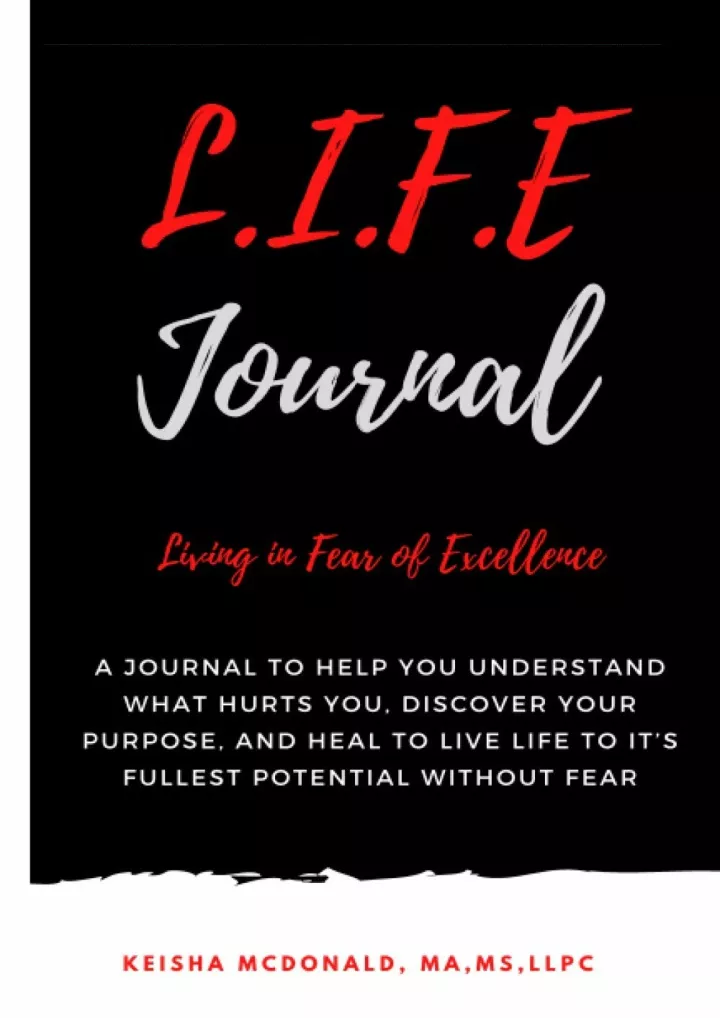 l i f e journal living in fear of excellence