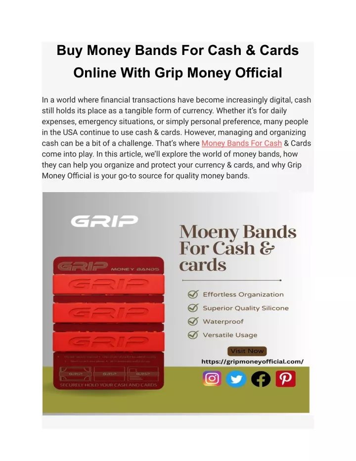 buy money bands for cash cards online with grip